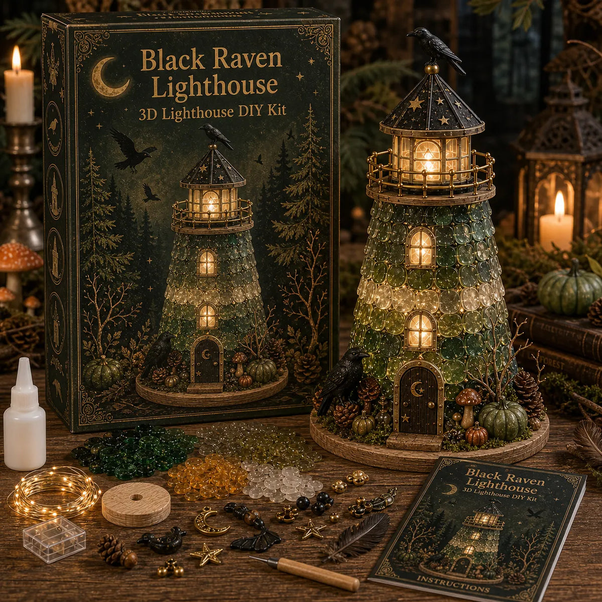 🎃Halloween Sea Glass Lighthouse DIY Kit