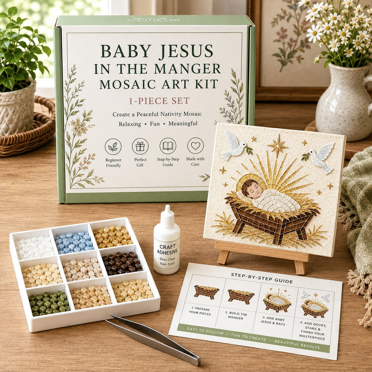 🕊️✝️DIY Christian Sea Glass Art Kit🎁 Meaningful Handmade Gift – Perfect for mothers