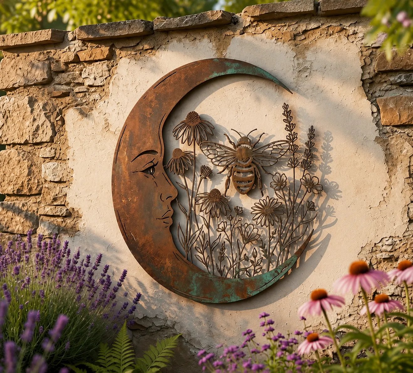 Crescent Moon Bee Wall Decor
