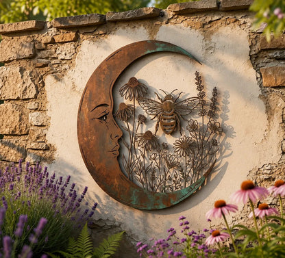 Crescent Moon Bee Wall Decor