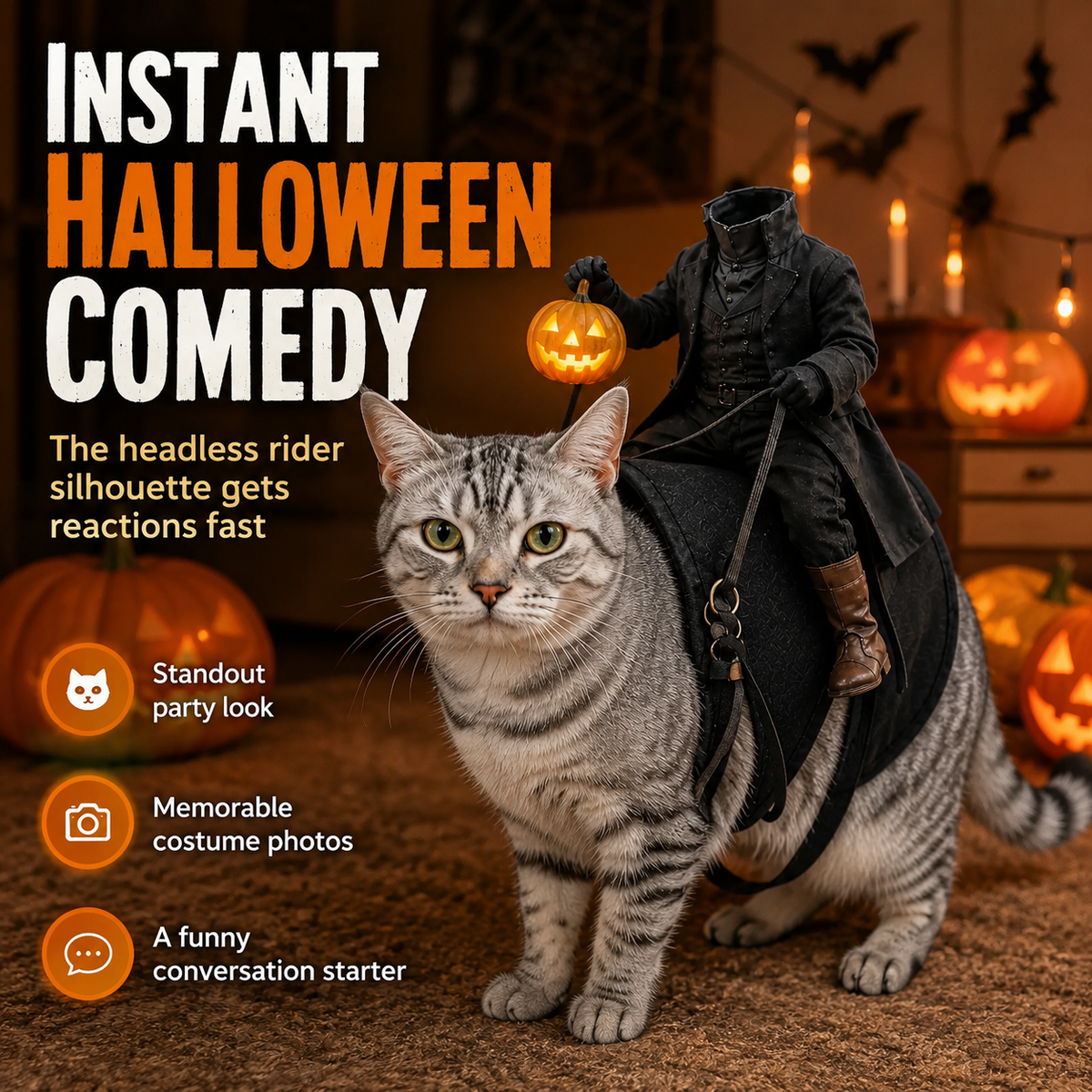 😺🎃The Headless Horseman Ride Pet Costume