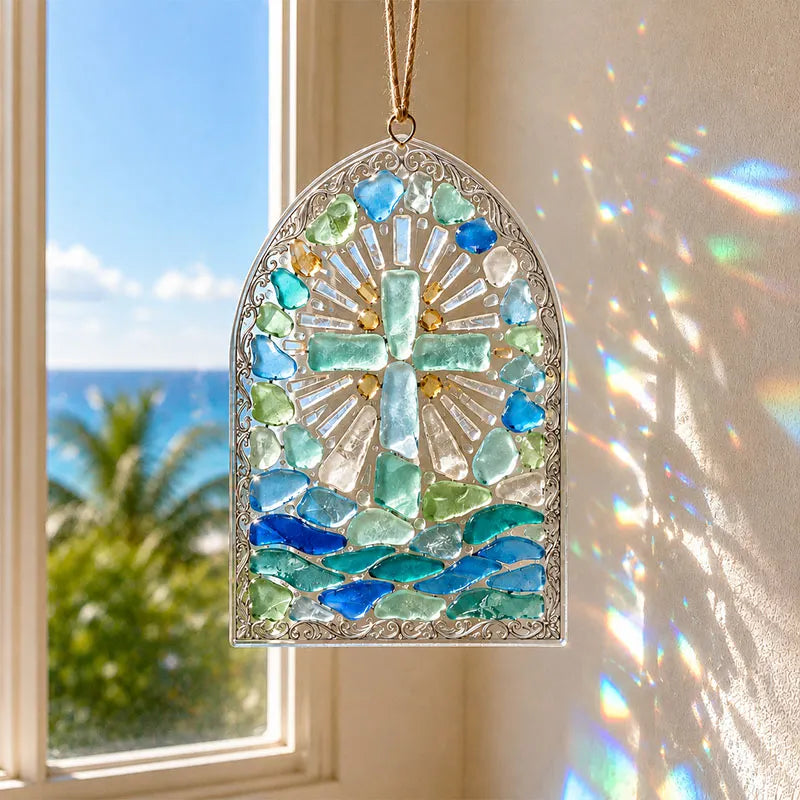 🎅 2026 Christmas Gift “Be Still” Christian Sea Glass Suncatcher DIY Kit