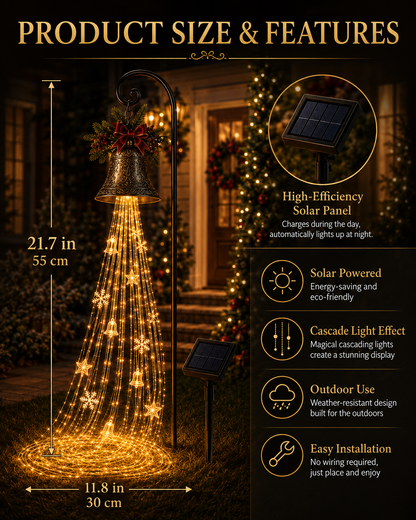 🎄Christmas Bell Cascade Solar Yard Light