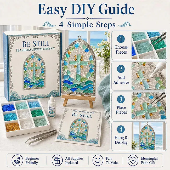 🎅 2026 Christmas Gift “Be Still” Christian Sea Glass Suncatcher DIY Kit