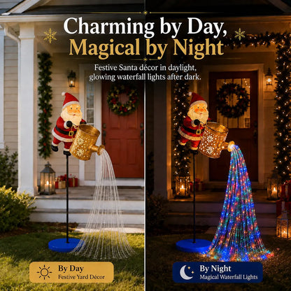 Solar Santa Waterfall Christmas Light