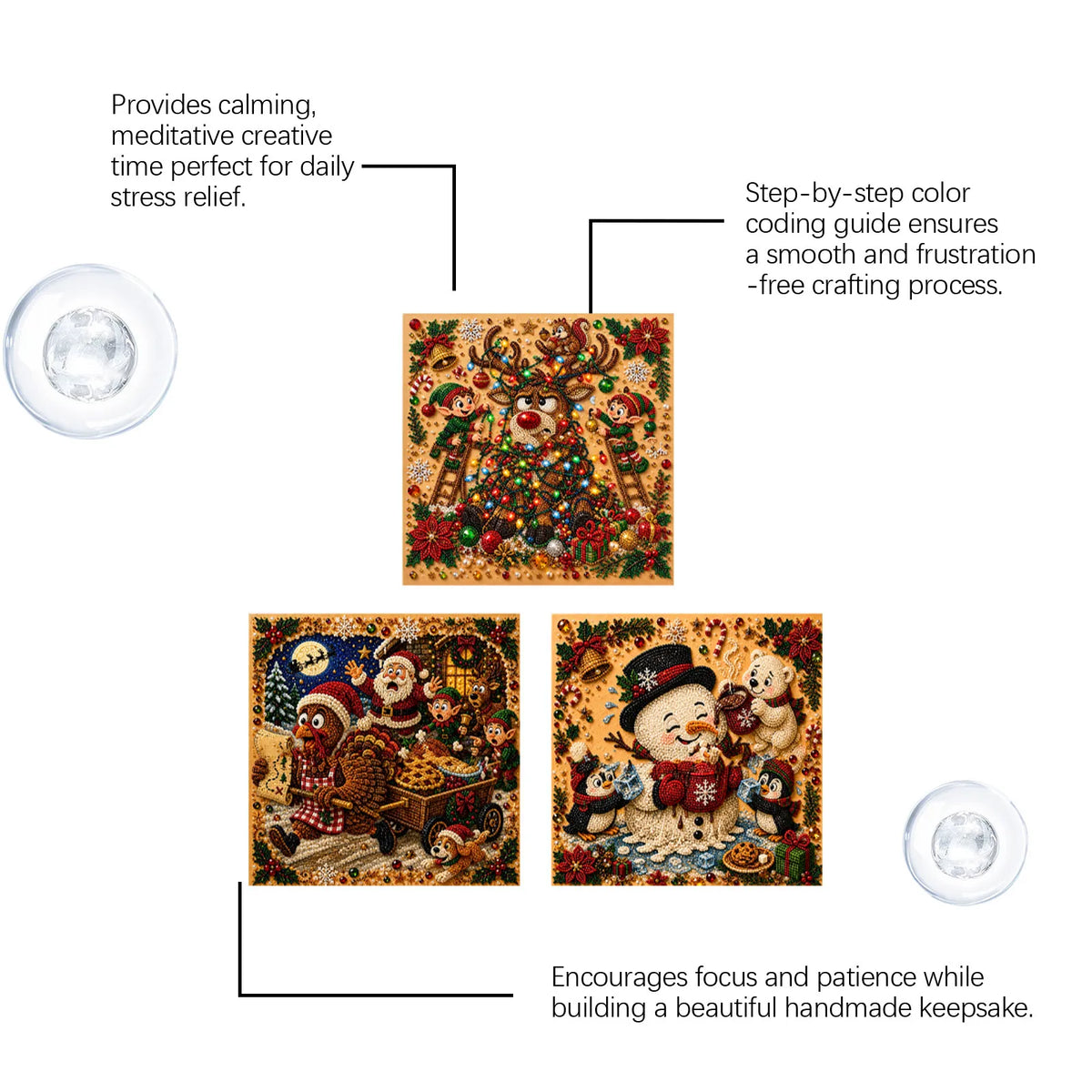 ✨Complete Craft Tools Holiday‐Themed Wooden Frame Decor Art