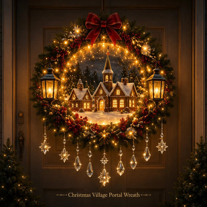 🎄✨ Christmas Moonlight Wreath Collection – Lighted Holiday Door Decor