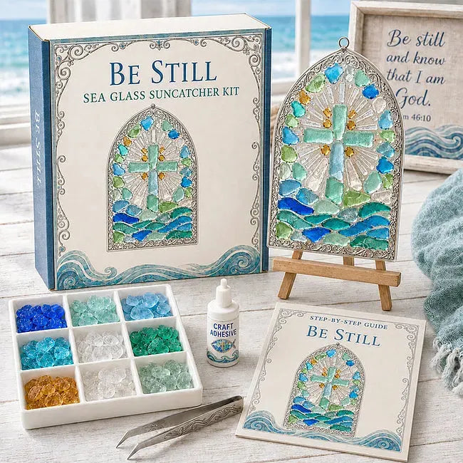 🎅 2026 Christmas Gift “Be Still” Christian Sea Glass Suncatcher DIY Kit