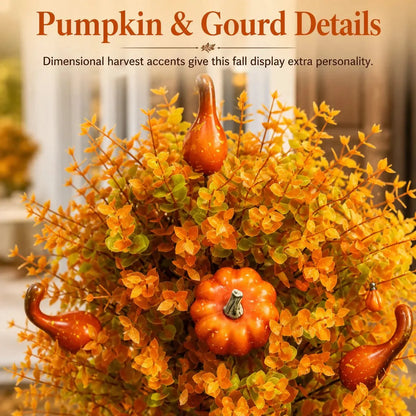 🍂🎃Artificial Autumn Halloween Pumpkin & Tree Stump Decoration