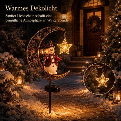 🌙 Solar-Weihnachts-Gartenleuchte mit Halbmond