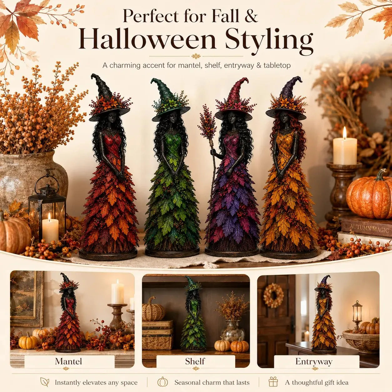 🔥LAST DAY 50% OFF - 🧙‍♀️Enchanted Autumn Witch Figurine(📦Buy 2 Free Shipping)