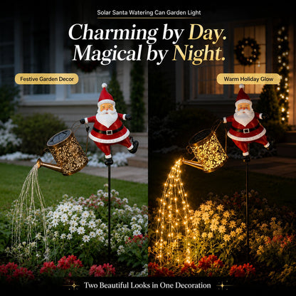 🎅 Solar Santa Watering Can Garden Light