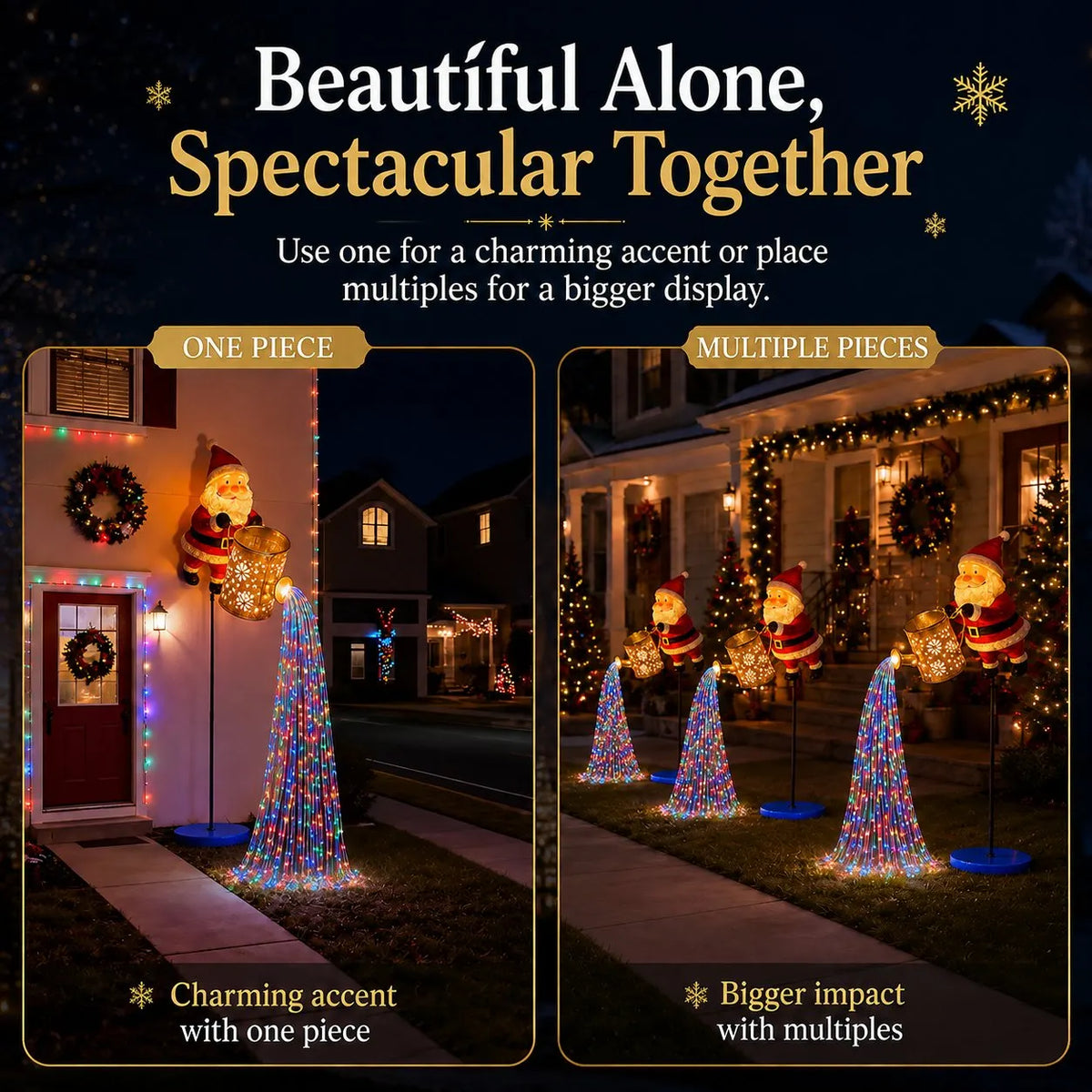 Solar Santa Waterfall Christmas Light