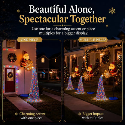 Solar Santa Waterfall Christmas Light