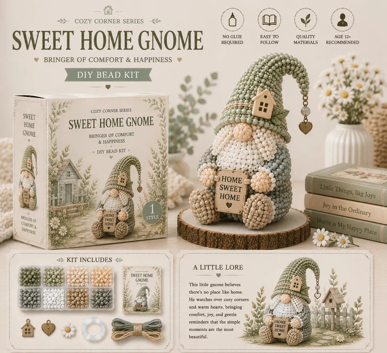 🔥LAST DAY 49% OFF 💕Cozy Gnome DIY Bead Kit Collection