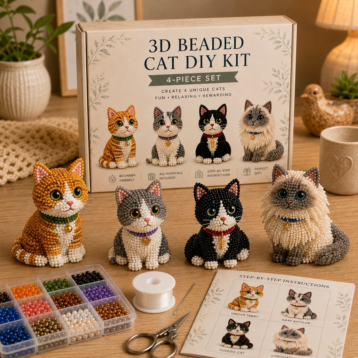 🔥Last Day 50% OFF🧵✨ Tiny 3D Beaded Animal DIY Kit